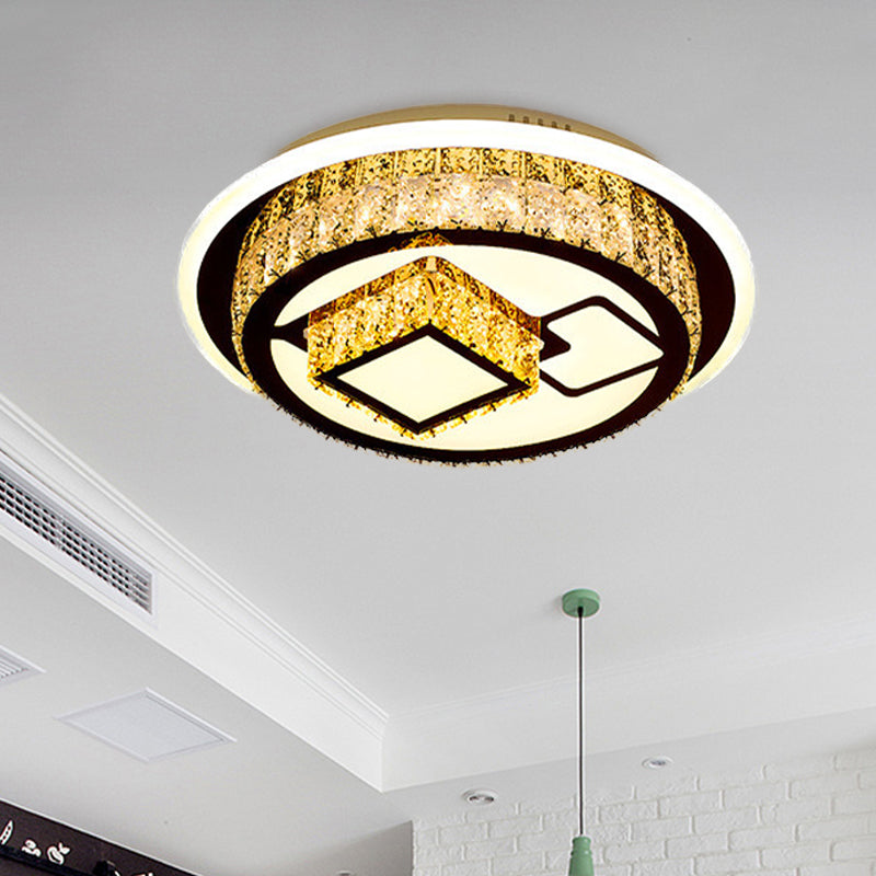 Modern Led Flush Mount Ceiling Light With Crystal Inlaid Loving Heart Flower And Mushroom Design -