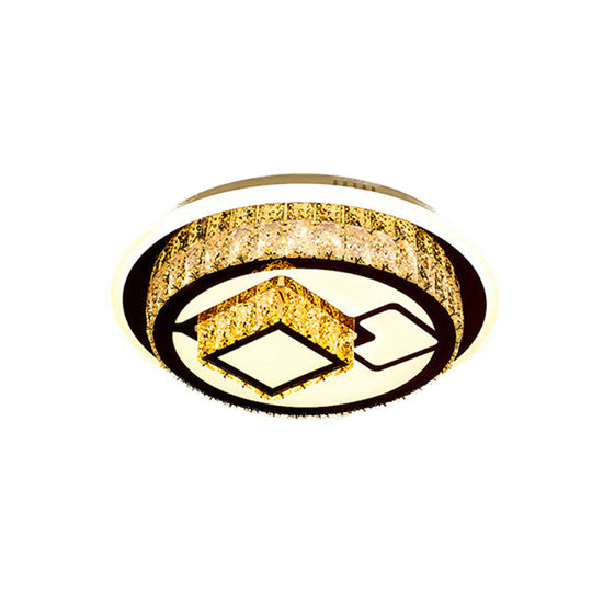 Modern Led Flush Mount Ceiling Light With Crystal Inlaid Loving Heart Flower And Mushroom Design -