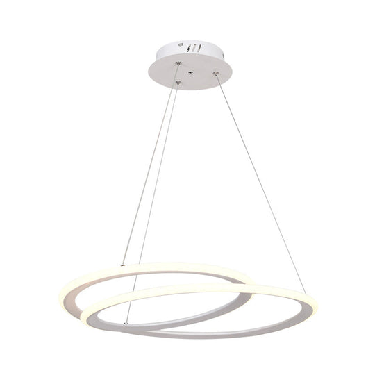 Halo Ring Chandelier: Minimal Led Acrylic Light Suspension Lamp For Dining Table