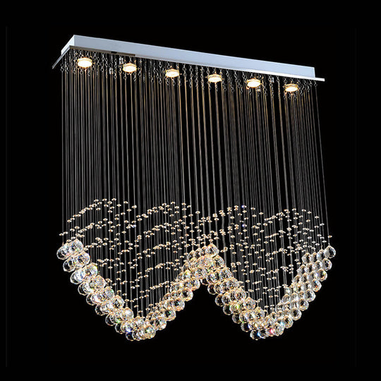 Heart - Shaped Crystal Orb Led Flush Mount Lamp In Chrome - Modern Restaurant Lighting