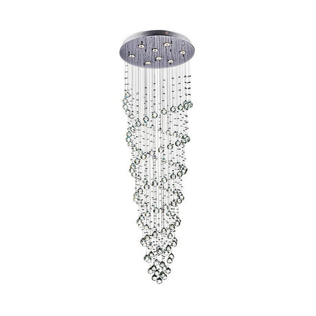 Modern Crystal Beaded Flush Mount Chandelier With 8 Lights In Chrome Finish