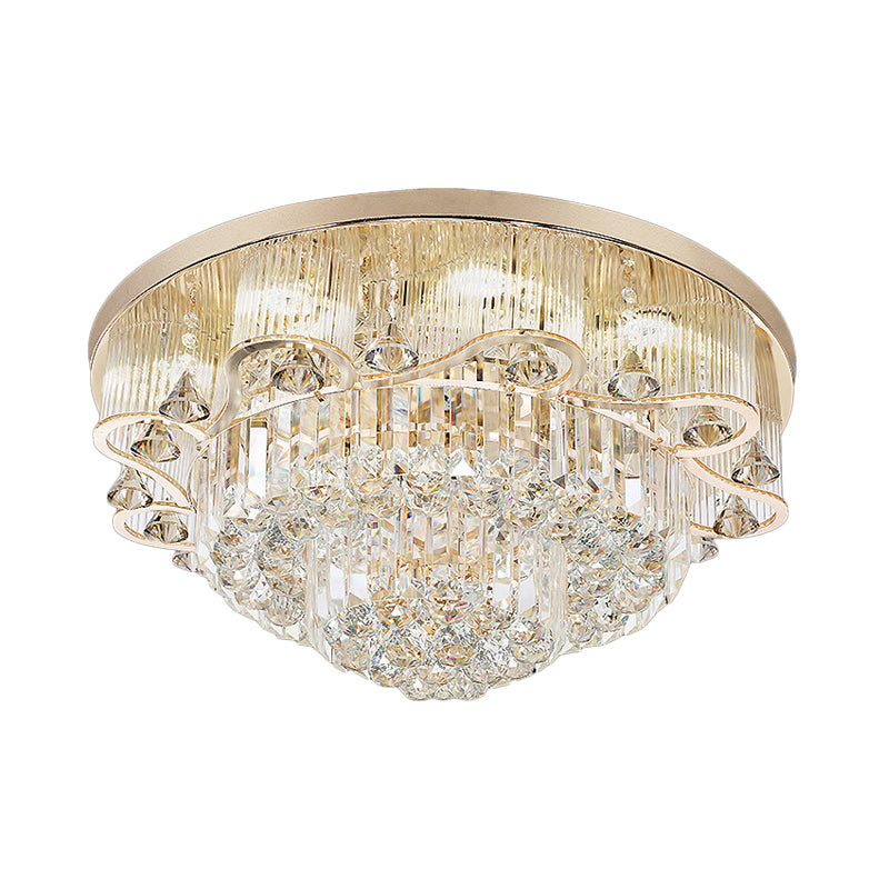 Contemporary Gold Led Flush Mount Ceiling Light With Scalloped Tiers - 4 - Light For Dining Hall