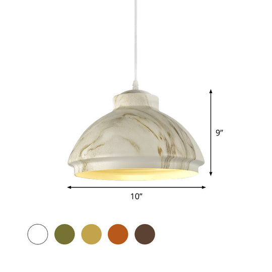Loft Style Aluminum Hanging Pendant Light - Coffee/Green Bowl Shade For Dining Room