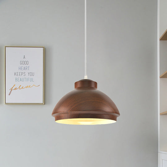 Loft Style Aluminum Hanging Pendant Light - Coffee/Green Bowl Shade For Dining Room