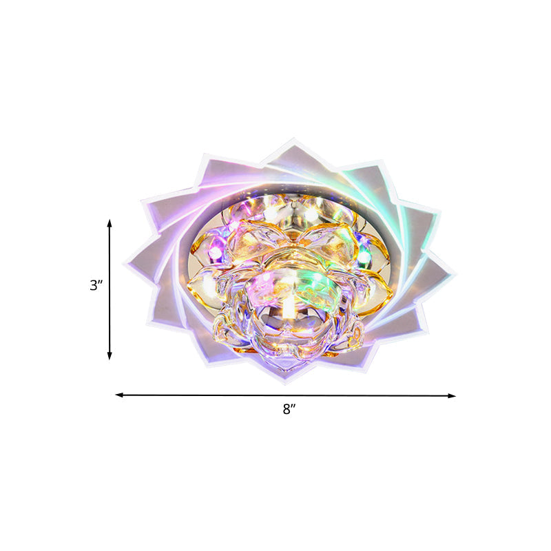 Lotus Led Crystal Ceiling Light For Modern Hallway