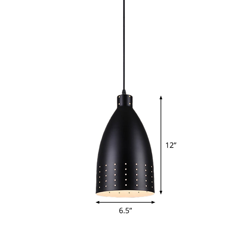 Farmhouse Aluminum Dome Pendant Lamp - Black Etched 6.5’/9’/12’ Wide 1-Light Down Lighting