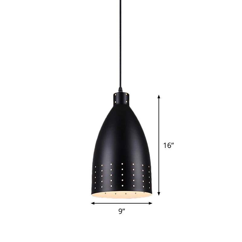 Farmhouse Aluminum Dome Pendant Lamp - Black Etched 6.5’/9’/12’ Wide 1-Light Down Lighting