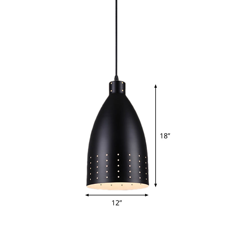Farmhouse Aluminum Dome Pendant Lamp - Black Etched 6.5’/9’/12’ Wide 1-Light Down Lighting