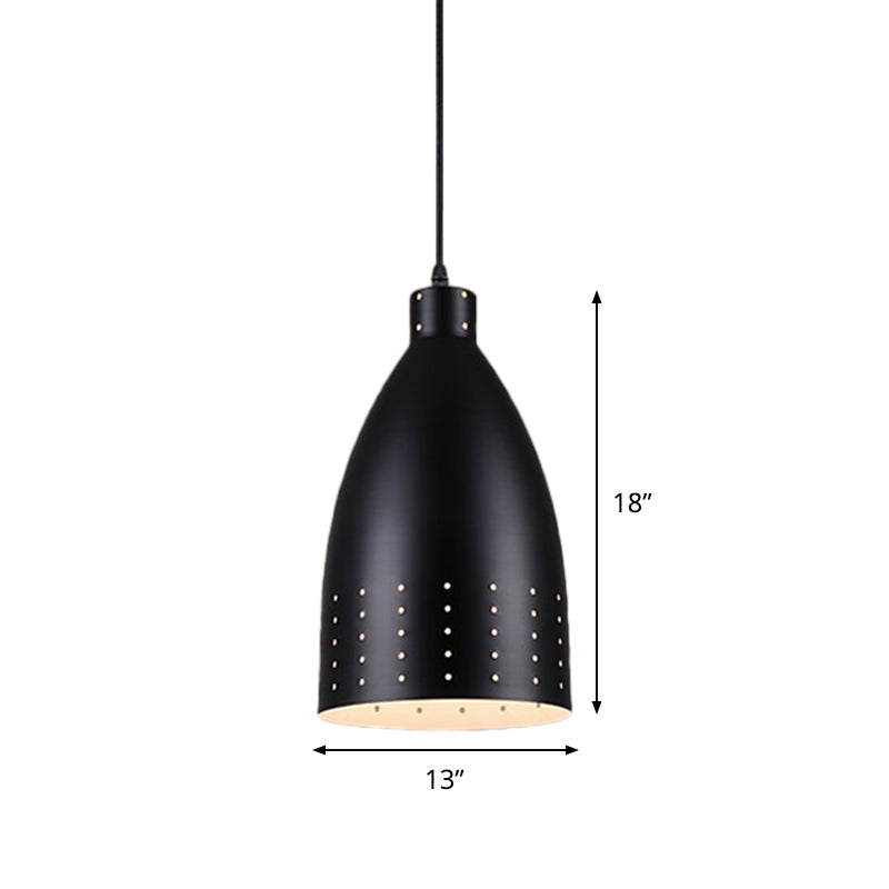 Farmhouse Aluminum Dome Pendant Lamp - Black Etched 6.5’/9’/12’ Wide 1-Light Down Lighting