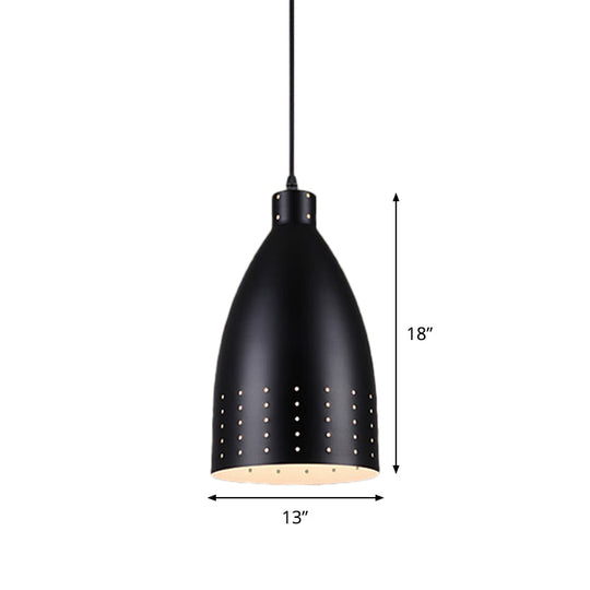 Farmhouse Aluminum Dome Pendant Lamp - Black Etched 6.5’/9’/12’ Wide 1-Light Down Lighting