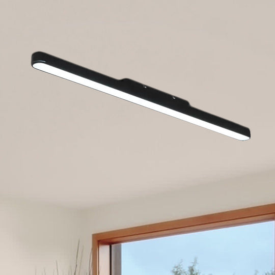 Modern Black/Silver Oval Led Flush Light For Office - 23.5’/35.5’/47’ Wide