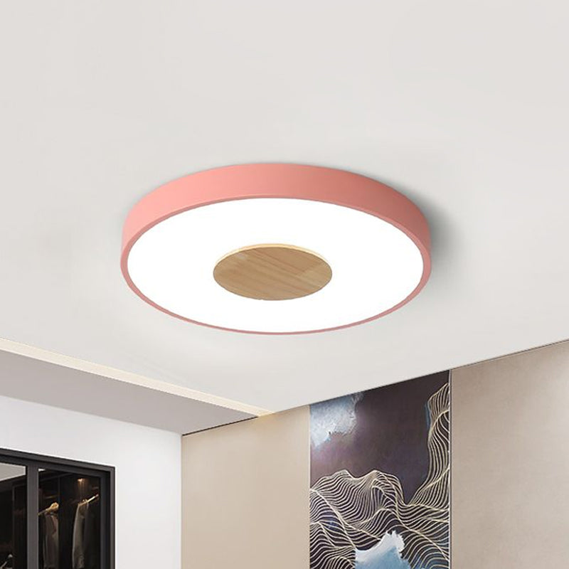 Nordic Metal Flush Mount Ceiling Light - 12’/16’/19.5’ Diameter Integrated Led Fixture For