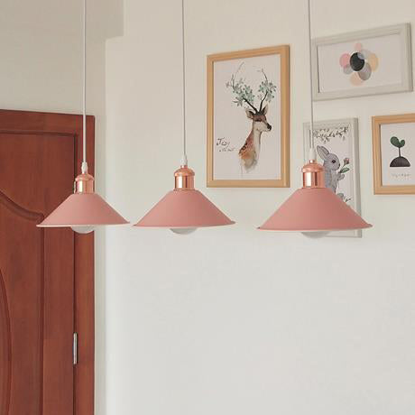 Modernist Style Conical Suspended Lamp - Metallic Hanging Light Fixture 1 Black/White Living Room