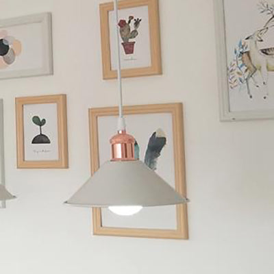 Modernist Conical Suspended Lamp - 1 Light Hanging Fixture In Black/White For Living Room