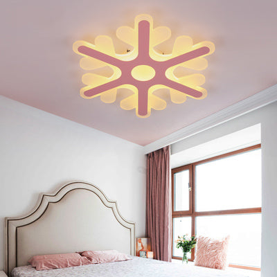 Acrylic Snowflake Flush Mount Ceiling Light For Kids’ Bedroom