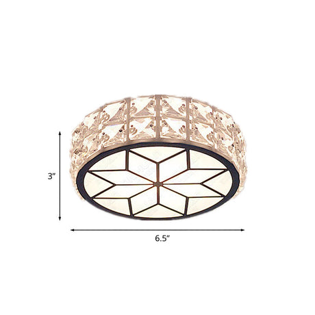 Minimalist Clear Crystal Ceiling Light With Led Flush Mount Spotlight Petal Pattern Warm/White