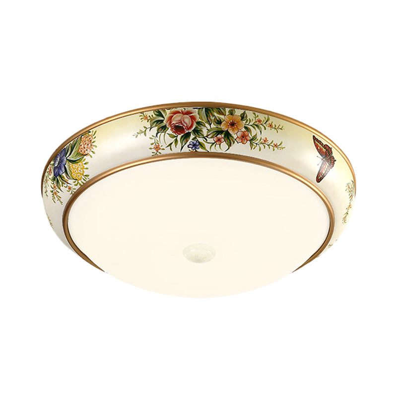Frosted Glass Dome Led Flush Mount Ceiling Light - Korea Country Style (14/19.5 Diameter)