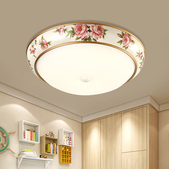 Frosted Glass Dome Led Flush Mount Ceiling Light - Korea Country Style (14’/19.5’ Diameter)
