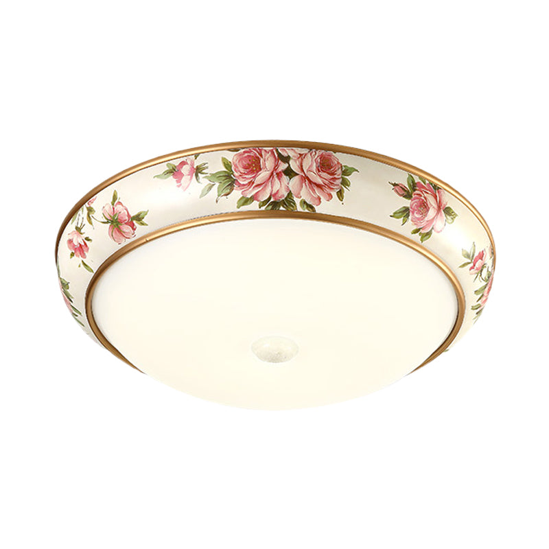 Frosted Glass Dome Led Flush Mount Ceiling Light - Korea Country Style (14’/19.5’ Diameter)