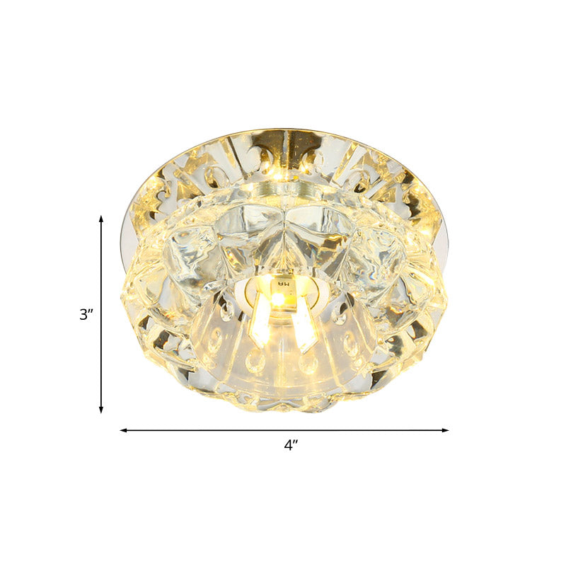 Modern Flower Flush Mount Led Crystal Ceiling Lamp For Corridor