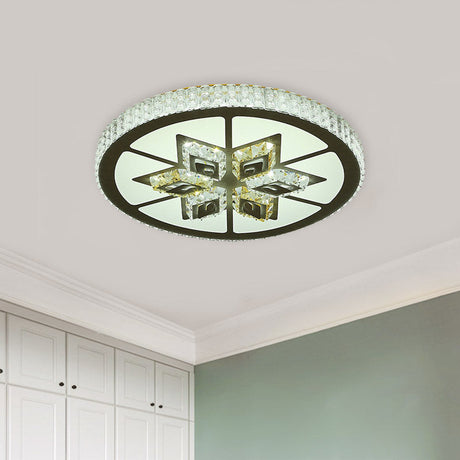 Minimal Crystal Diamond Led Flushmount Ceiling Lamp - Black Bedroom Lighting Fixture