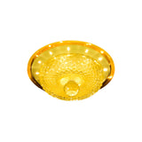 Modern Prismatic Crystal Led Flush Ceiling Light Fixture - Tan/Silver Bowl Design