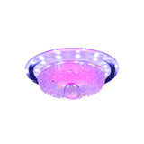 Modern Prismatic Crystal Led Flush Ceiling Light Fixture - Tan/Silver Bowl Design