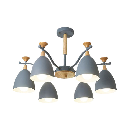 Modern Cone Chandelier Pendant Light - Metal Hanging Ceiling For Bedroom (3/6/8 Lights)