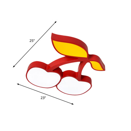 Contemporary Led Flush Mount Light Fixture With Acrylic Shade - White Grape/Banana/Apple Theme