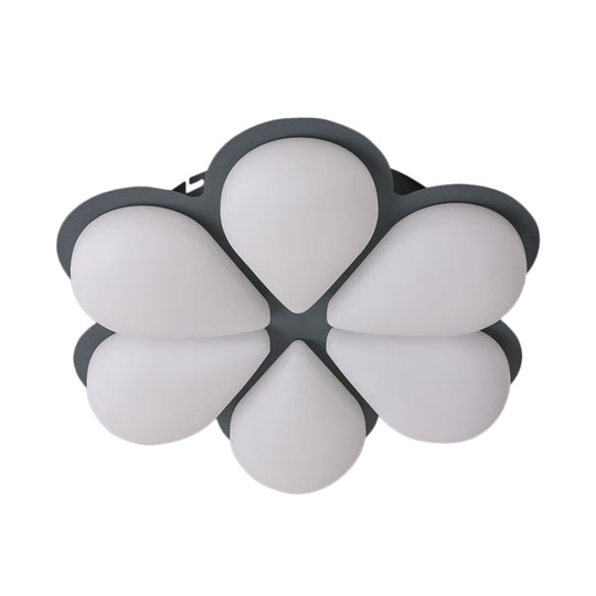 Kid’s Led Flush Mount Ceiling Light In Grey/White/Coffee For Bedroom