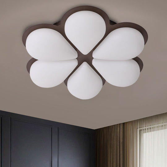 Kids Led Flush Mount Ceiling Light In Grey/White/Coffee For Bedroom Coffee