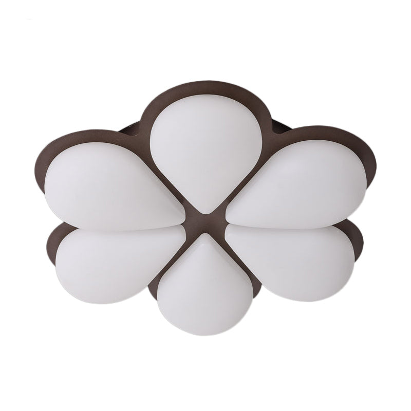 Kid’s Led Flush Mount Ceiling Light In Grey/White/Coffee For Bedroom