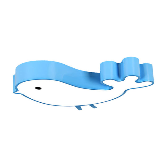 Led Bird - Like Flush Light Fixture With Acrylic Shade - Cartoon Style Blue/Pink/Yellow Finish