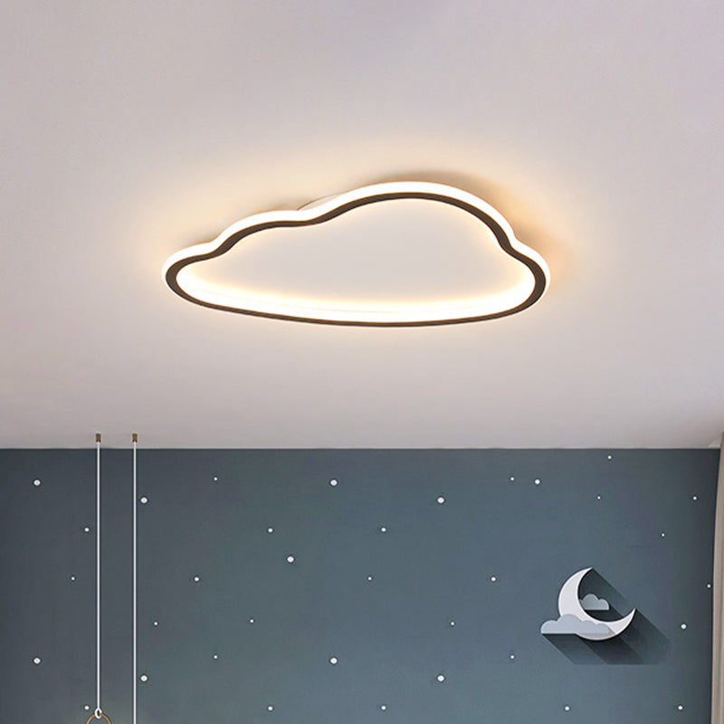 Contemporary Led Cloud Acrylic Flush Light For Bedroom Ceiling Mounted