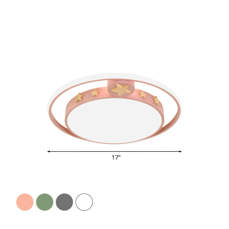 Round Flush Mounted Acrylic Led Ceiling Lamp In Pink/White/Gray Perfect For Bedroom Lighting