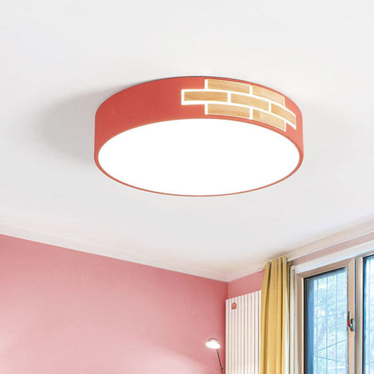 Minimalist Acrylic Led Flush Mount Lamp For Living Room - Gray/White/Pink Pink