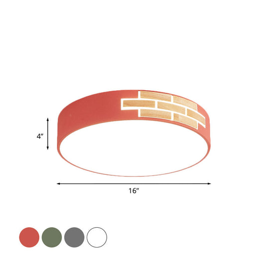 Minimalist Acrylic Led Flush Mount Lamp For Living Room - Gray/White/Pink