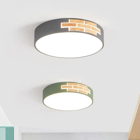 Minimalist Acrylic Led Flush Mount Lamp For Living Room- Gray/White/Pink