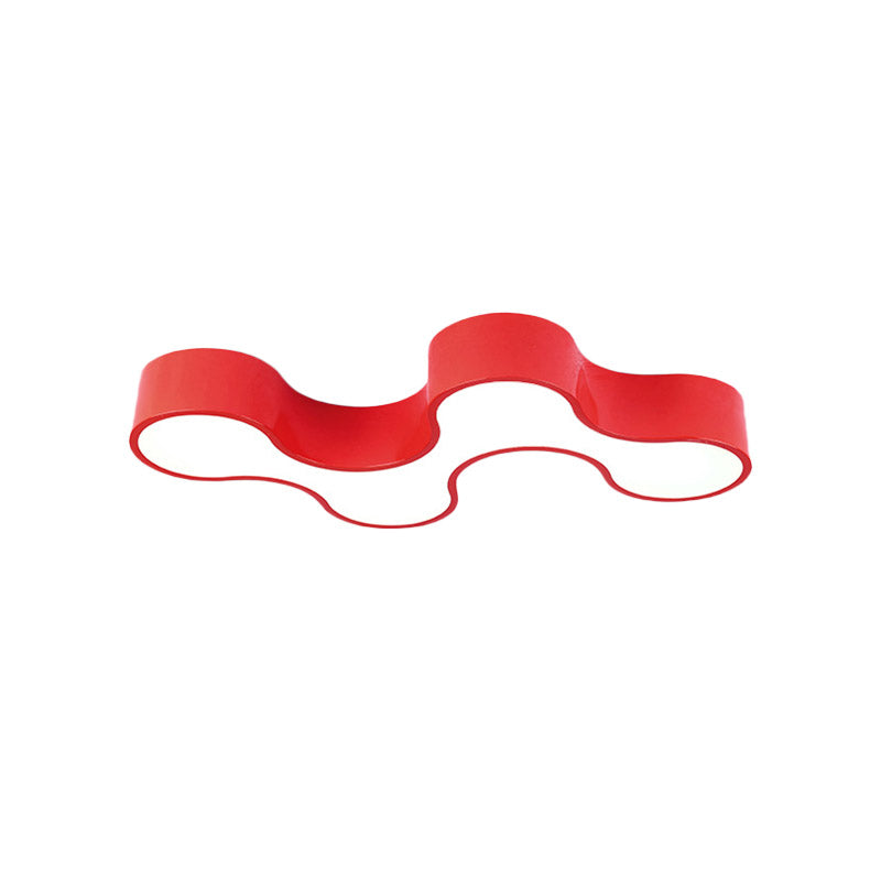 Kids Bedroom Acrylic Geometric Cartoon Led Flushmount Light In Green/Yellow/Blue