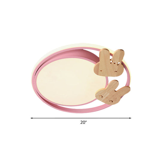 Contemporary Led Bedroom Flush Light With Acrylic Shade & Rainbow Bridge/Windmill/Carrot Décor