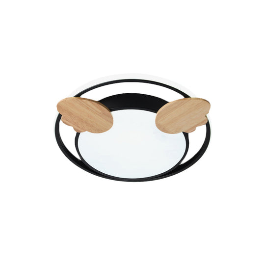 Contemporary Led Bedroom Flush Light With Acrylic Shade & Rainbow Bridge/Windmill/Carrot Décor