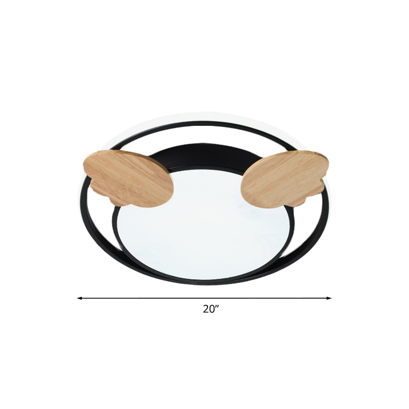 Contemporary Led Bedroom Flush Light With Acrylic Shade & Rainbow Bridge/Windmill/Carrot Décor