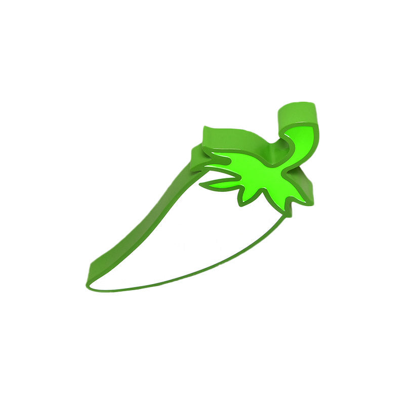 Kids Room Cartoon Vegetable Ceiling Mount Led Flush Light In White