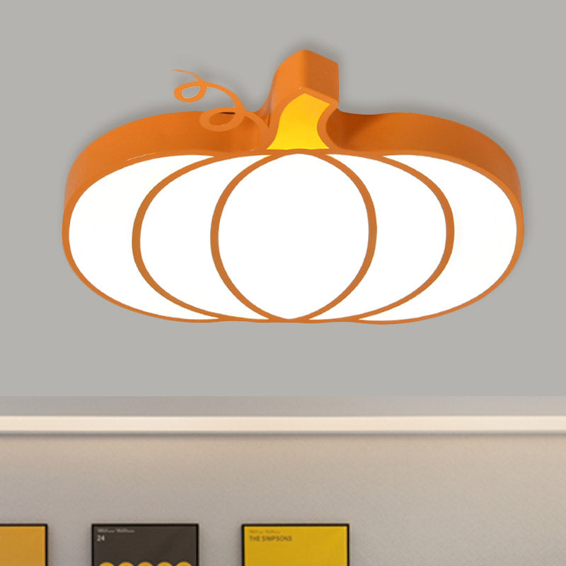 Kid’s Room Cartoon Vegetable Ceiling Mount Led Flush Light In White / E
