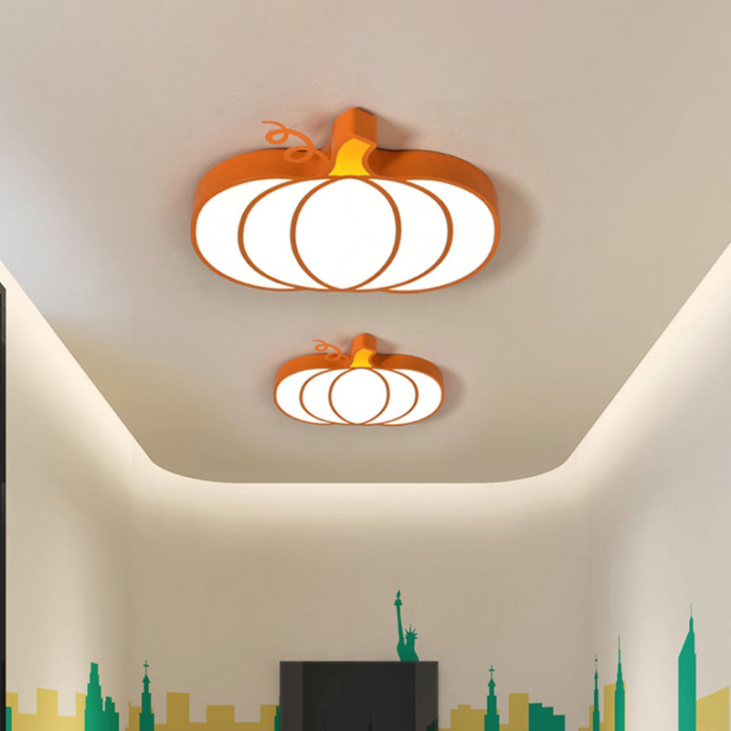 Kid’s Room Cartoon Vegetable Ceiling Mount Led Flush Light In White
