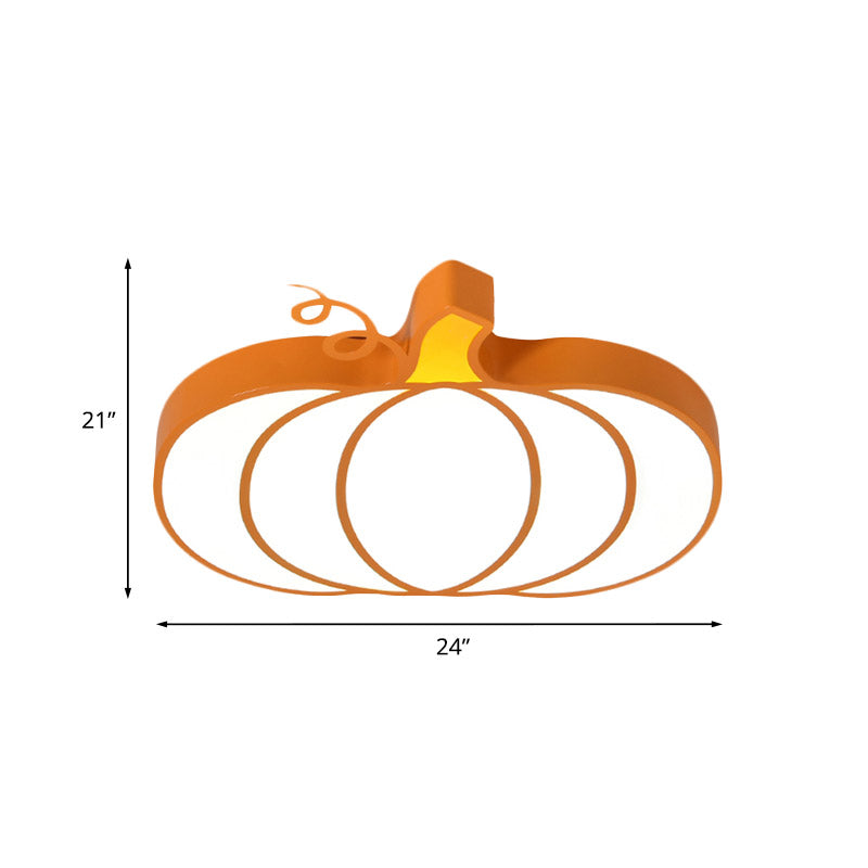 Kid’s Room Cartoon Vegetable Ceiling Mount Led Flush Light In White