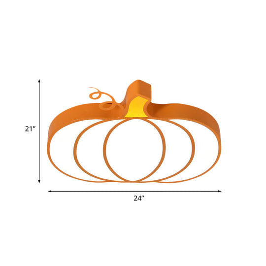 Kid’s Room Cartoon Vegetable Ceiling Mount Led Flush Light In White