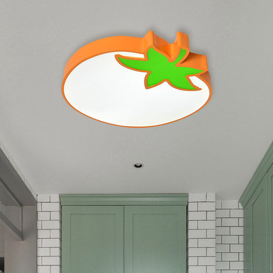 Kid’s Room Cartoon Vegetable Ceiling Mount Led Flush Light In White