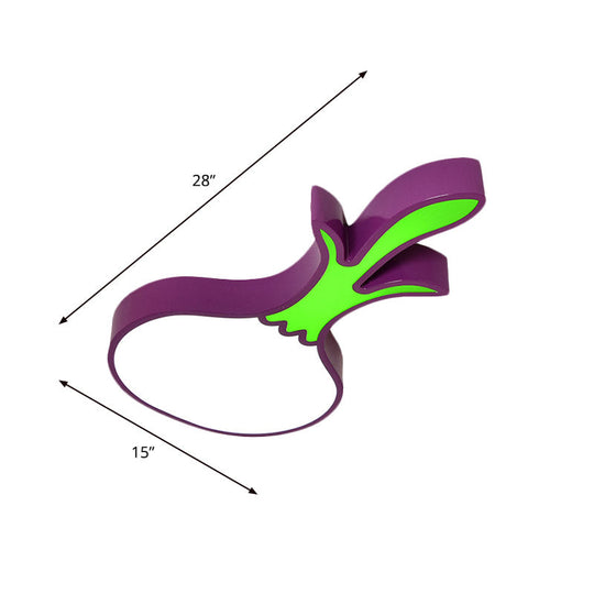 Kids Room Cartoon Vegetable Ceiling Mount Led Flush Light In White