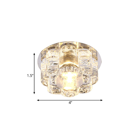 Led Blossom Flush Mount Clear K9 Crystal Ceiling Lamp For Living Room In Multi Color